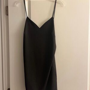 Windsor Black Midi Slip Dress with Spaghetti Straps